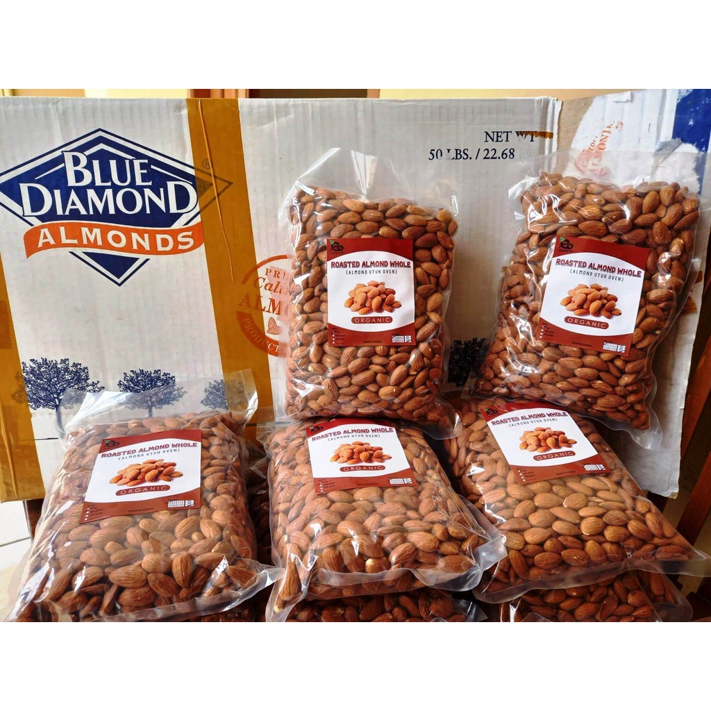KACANG ALMOND PANGGANG KUPAS / ROASTED ALMOND NATURAL PREMIUM BLUE DIAMOND U.S.A