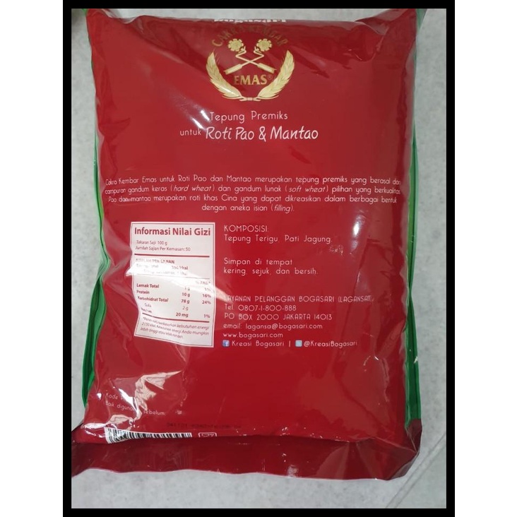 

Tepung Cakra Kembar Emas Roti Pao Dan Mantao 5 Kg