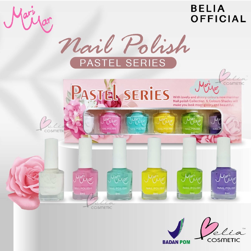 ❤ BELIA ❤ MARIMAR Nail Polish Pastel Series 8mL Kutek | 1 seri isi 6 warna BPOM by Xi Xiu