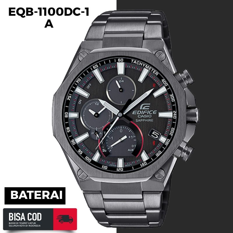 Jam Tangan Pria Merk Edifice ANALOG Tipe : EQB-1100DC-1 Baterai