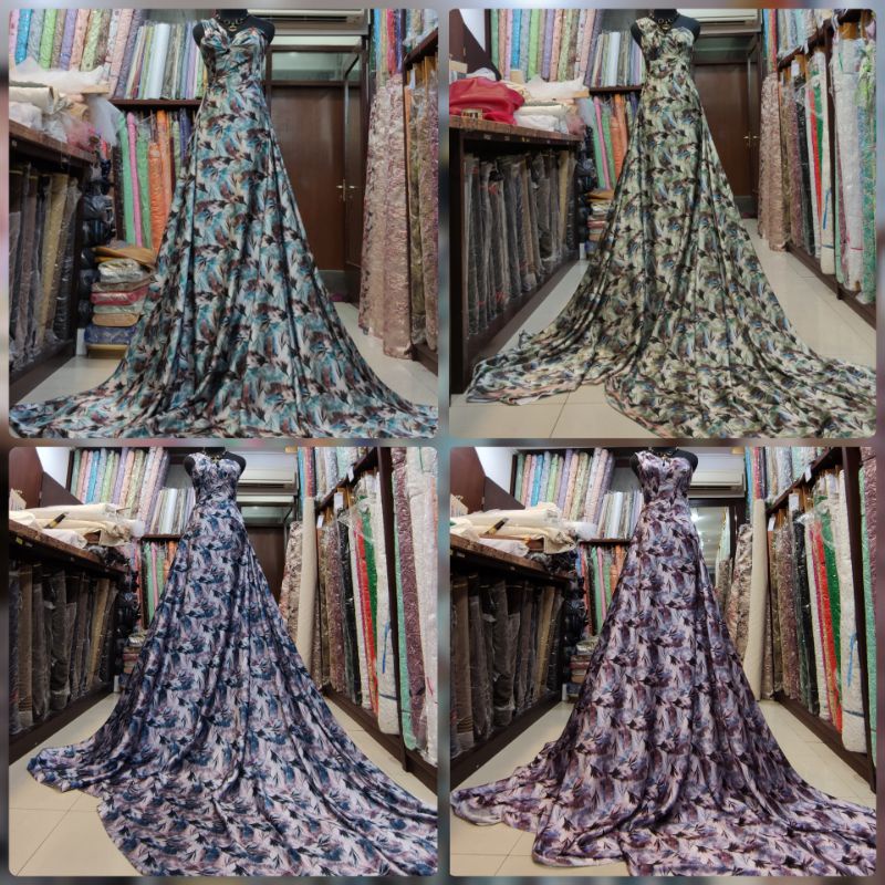 Kain Silk Sutra motif Abstrak