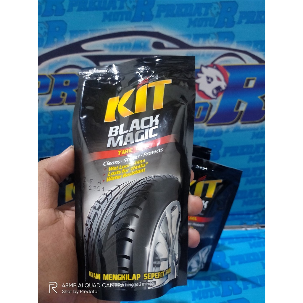 SEMIR BAN LANGSUNG BERSIH HITAM KIT BLACK MAGIC TIRE GEL POUCH 180 ML