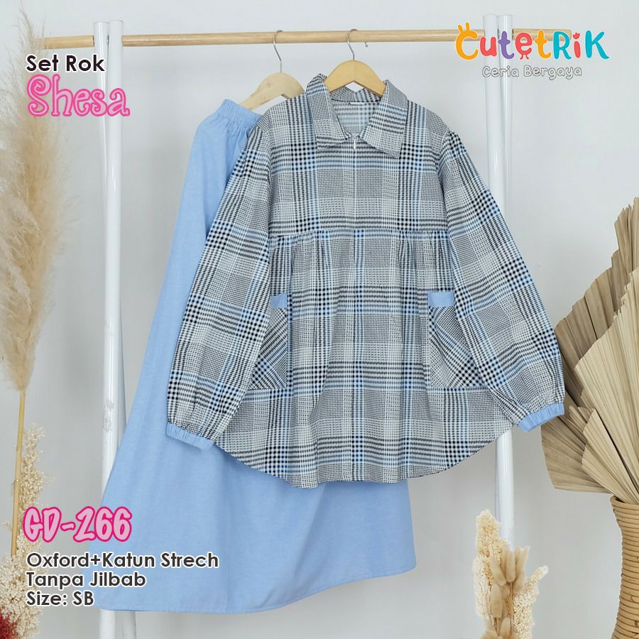 {erleenstore_} setelan rok shesa cutetrik GD266