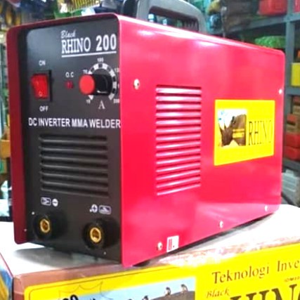 Mesin Las Inverter 900 Watt 200 A Rhino Merah