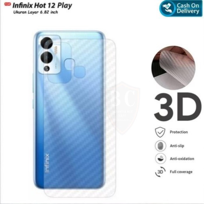 SKIN CARBON INFINIX HOT 12i - ANTI GORES BELAKANG INFINIX HOT 12i