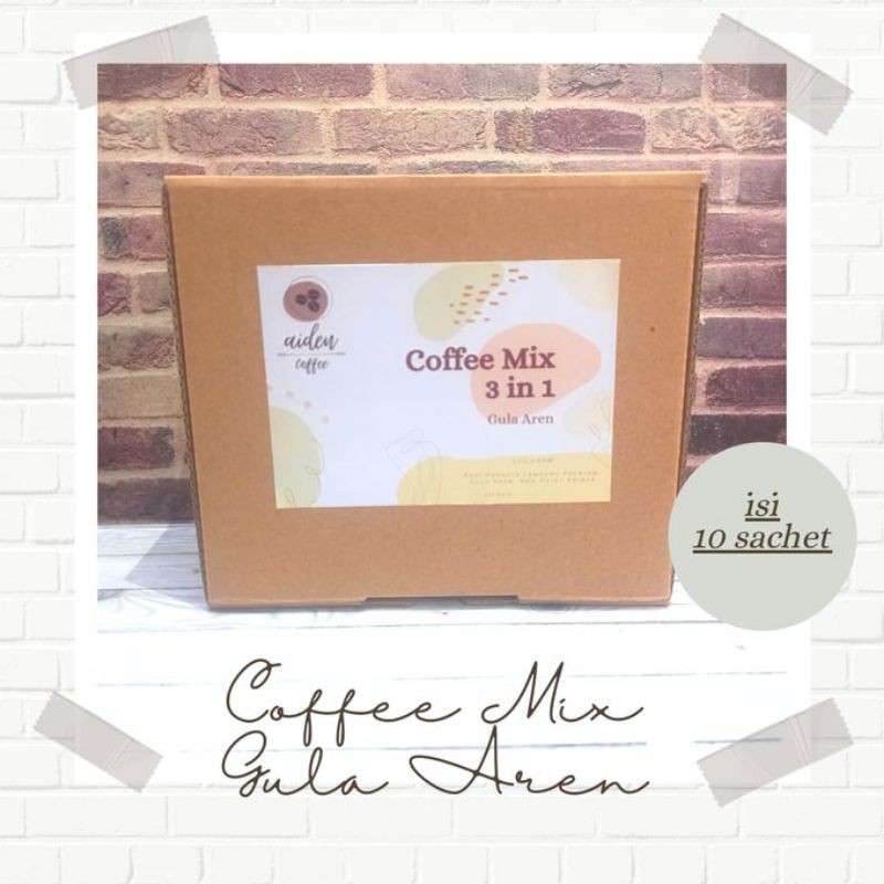 

Aiden Coffee Mix 3in1 Gula Aren Kemasan isi 10 Pack