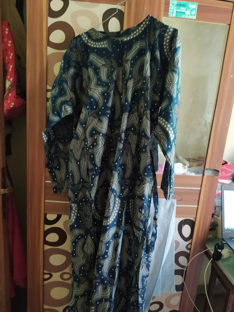 Gamis Batik Sriwedari Maxi Jumbo Bumil Busui Katun Sogan Allsize Ld 110
