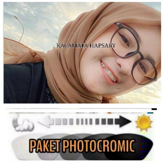 Paket Hemat : Frame Lensa Terbaru 2127 + Lensa Photocromic / Berubah Warna, Kaca mata Minus Anti UV