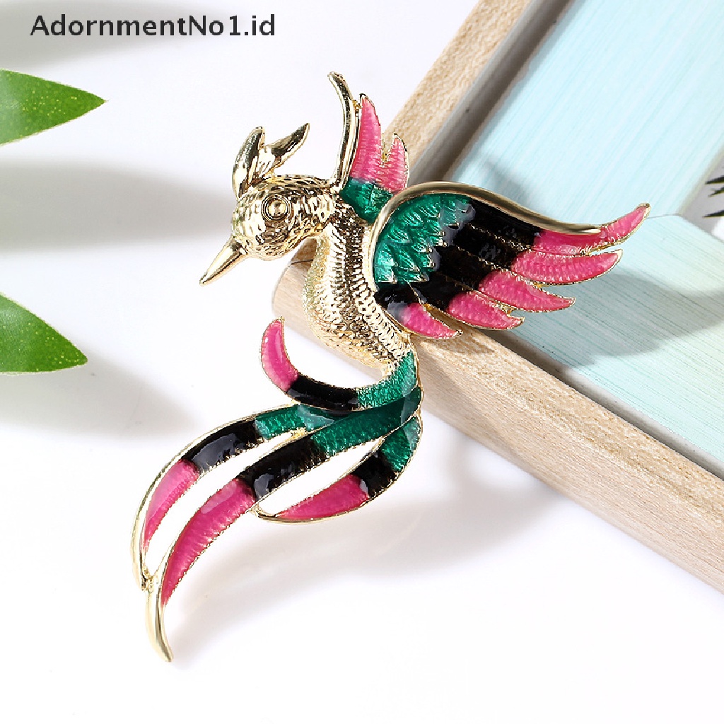 (AdornmentNo1) Pin Bros Burung Hantu / Burung Phoenix / Flamingo Hiasan Kristal Untuk Wanita