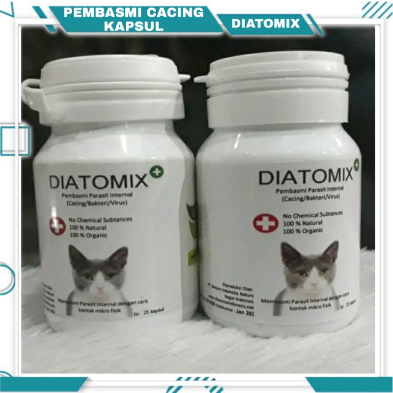 DIATOMIX Kapsul Pembasmi Parasit Internal (Cacing, Virus, Bakteri) Untuk Kucing