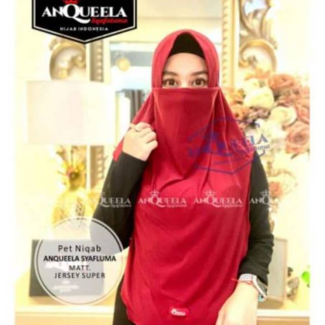 Jilbab Jersey Pet Niqab ori Anquella