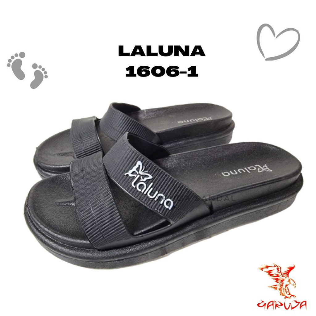 LALUNA 1606-1 Sandal Jelly Slop Karet Wanita Ban Dua Simple Cantik Elegant