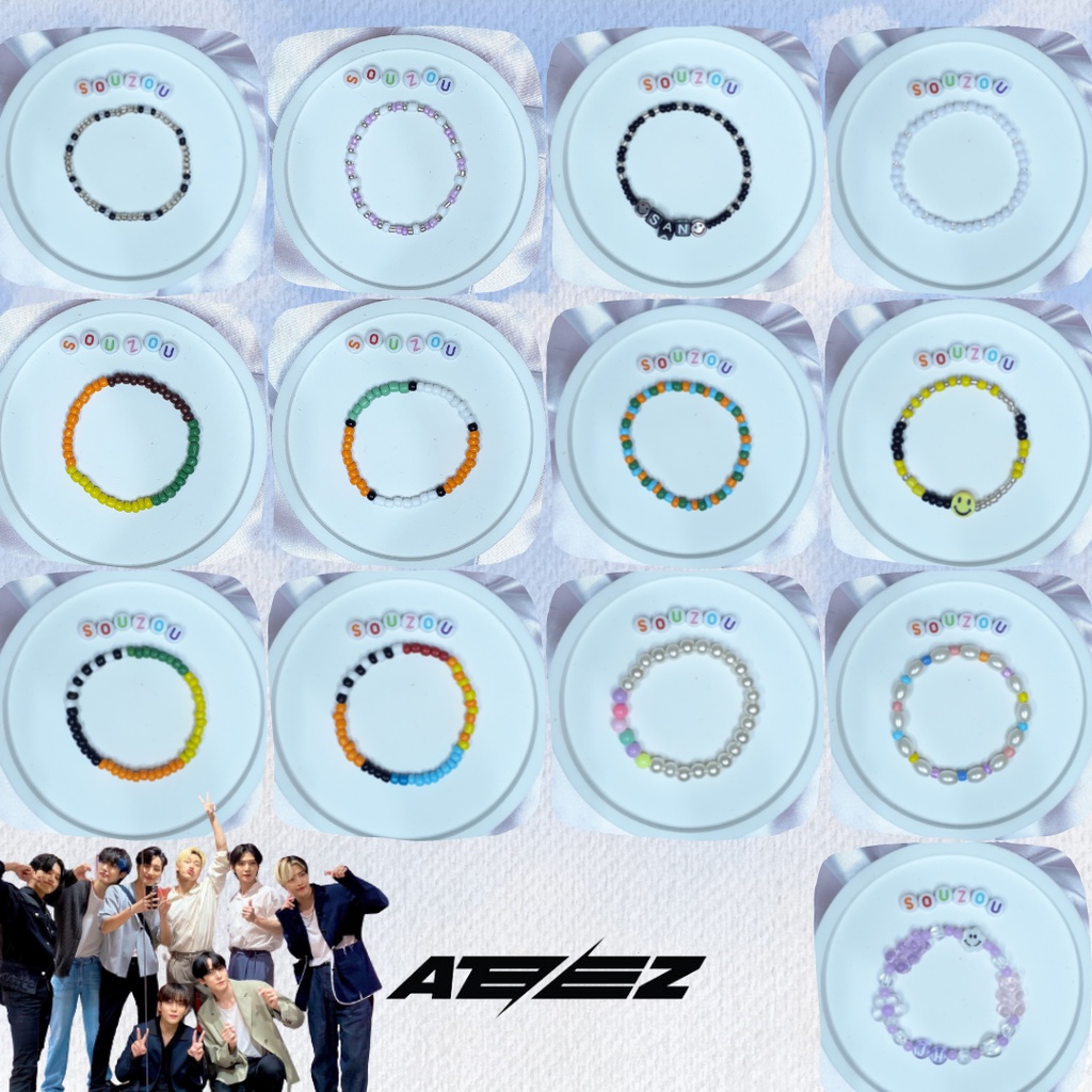 Part 10: Gelang Kpop Idol Manik/Beads/Beaded Bracelet K-Pop/ATEEZ Yeosang San Mingi Wooyoung Jongho