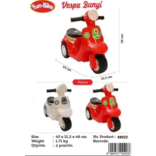 FUN BIKE VESPA - MAINAN VESPA ANAK