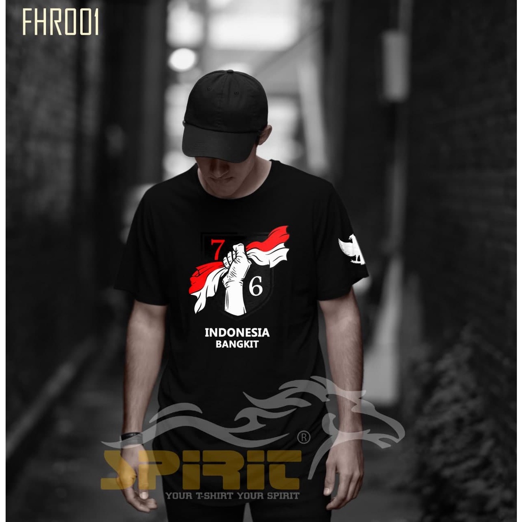 T-SHIRT KAOS 17 AGUSTUS HUT INDONESIA 76 TAHUN INDONESIA BANGKIT