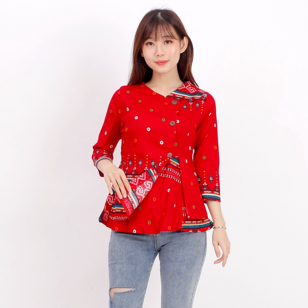Batik wanita - Atasan blouse batik wanita fashion 184 SG-RED ST