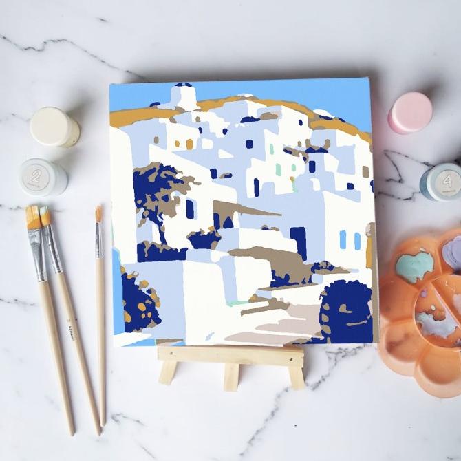 

Paint by number lukisan bangunan city versi 2 canvas 20x20 cm
