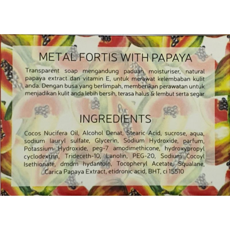 sabun metal fortis papaya 85g