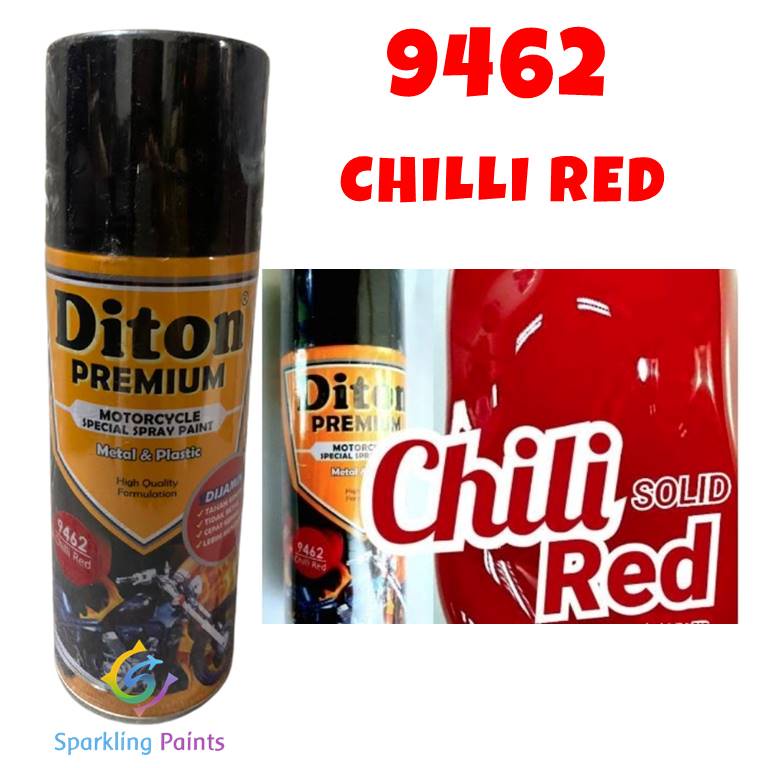 Pilox Diton Premium Chili Red 9462 400ml Warna Merah Cabe Cili Ret Solid motor mobil helm pylok pylox pilok