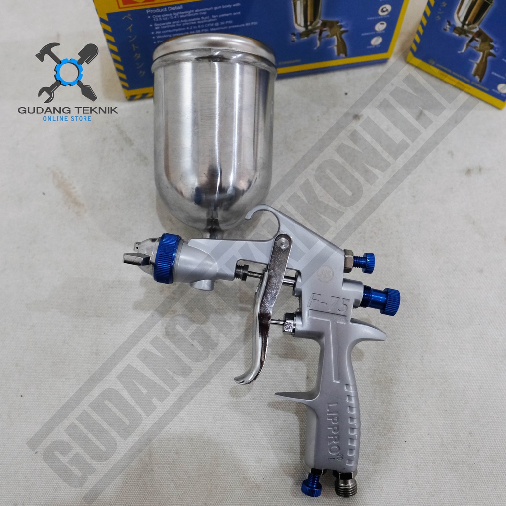 Spray Gun Tabung F75G Lippro Spraygun F 75G / Alat Semprot Cat Tabung Atas Lippro F-75G