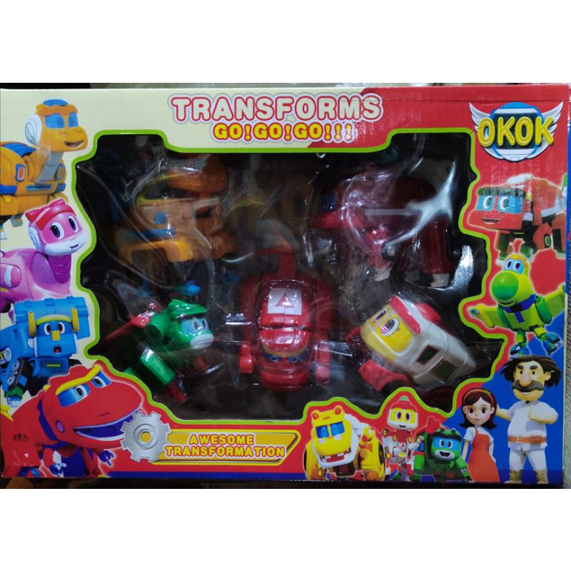 Robot go go gogo Dino transforms set 5pc dos OKOK 168