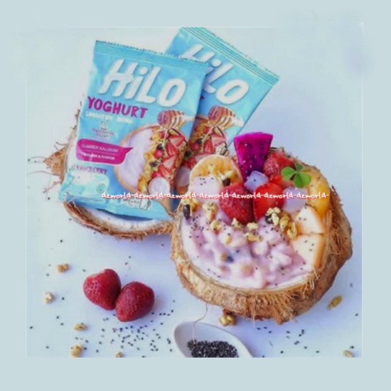 Hilo Yoghurt Heavenly Blush Strawberry 8 Sachet Makanan Yogurt Instan