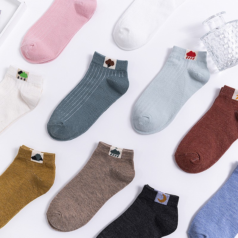 OVERFLOWS.ID Kaos kaki Polos Motif Cuaca Weather Ankle Sock Ala Korea