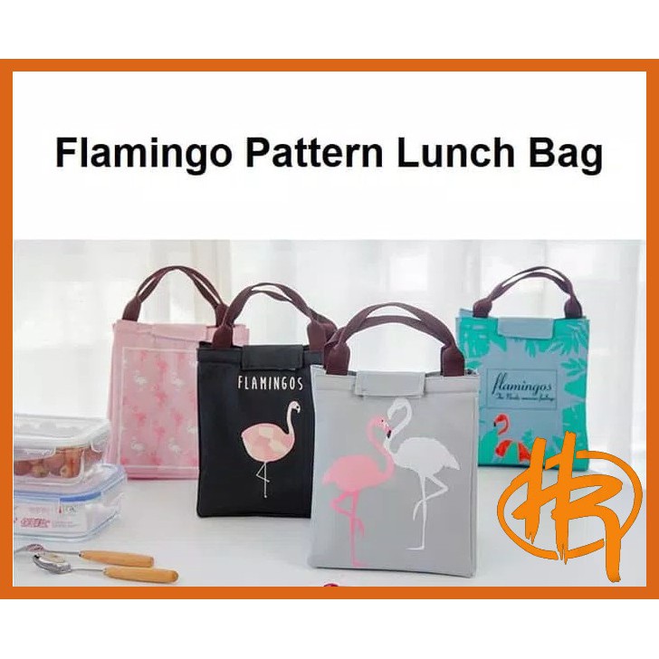 lunch bag motif flamingo / bag / lunch bag / cooler bag / tas bekal / tas / tempat makanan