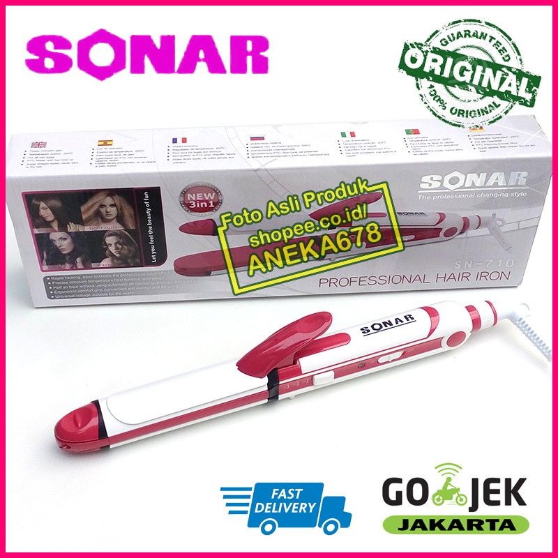 SONAR SN 710 3in1 ALAT CATOK RAMBUT CATOKAN SN710 LURUS CURLY BLOW KERITING ION