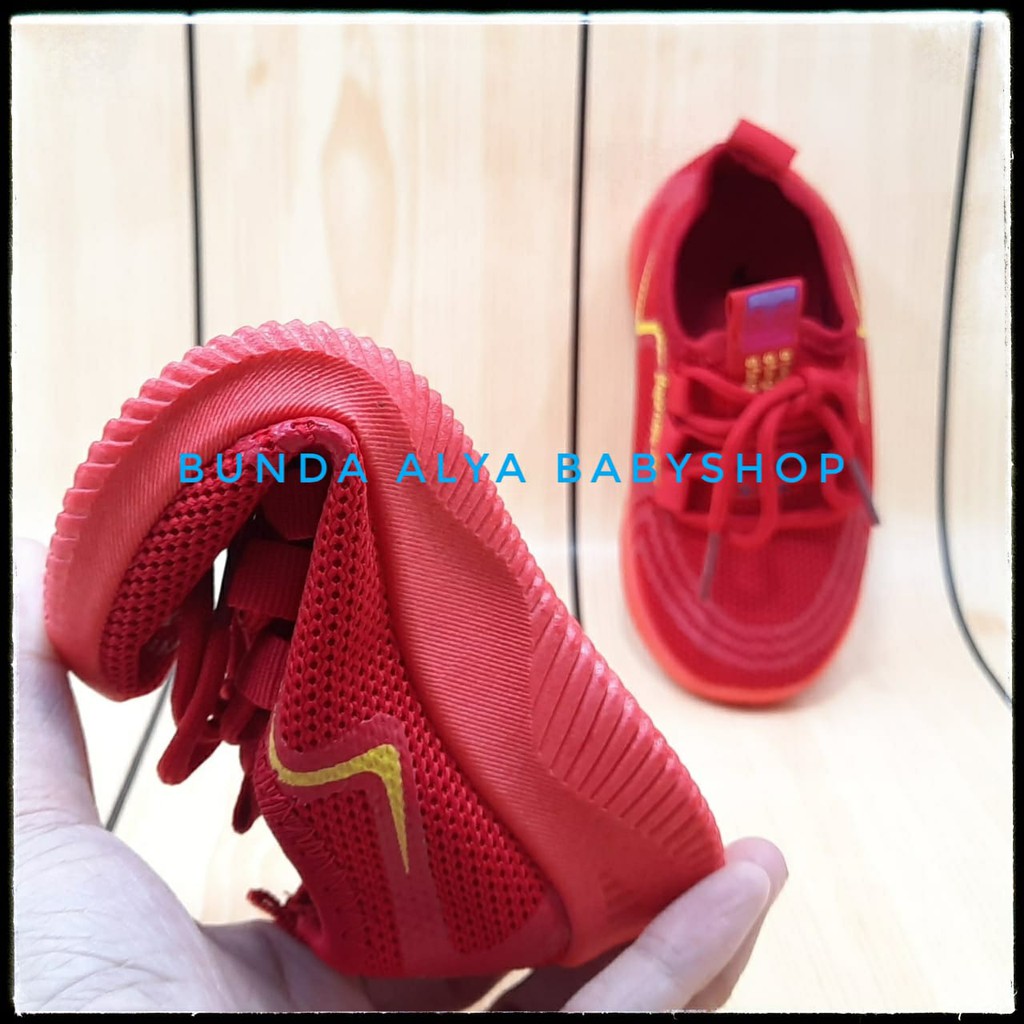 Sepatu Anak Laki Laki Import Usia 1 2 Tahun MERAH Lentur - Sepatu Anak Cowok Anti Licin 22 - 24