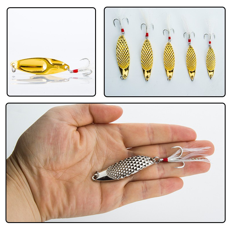 Metal Spinner Spoon Fishing Lure Hard Bait Sequins Noise Paillette Artificial Bait Sequins