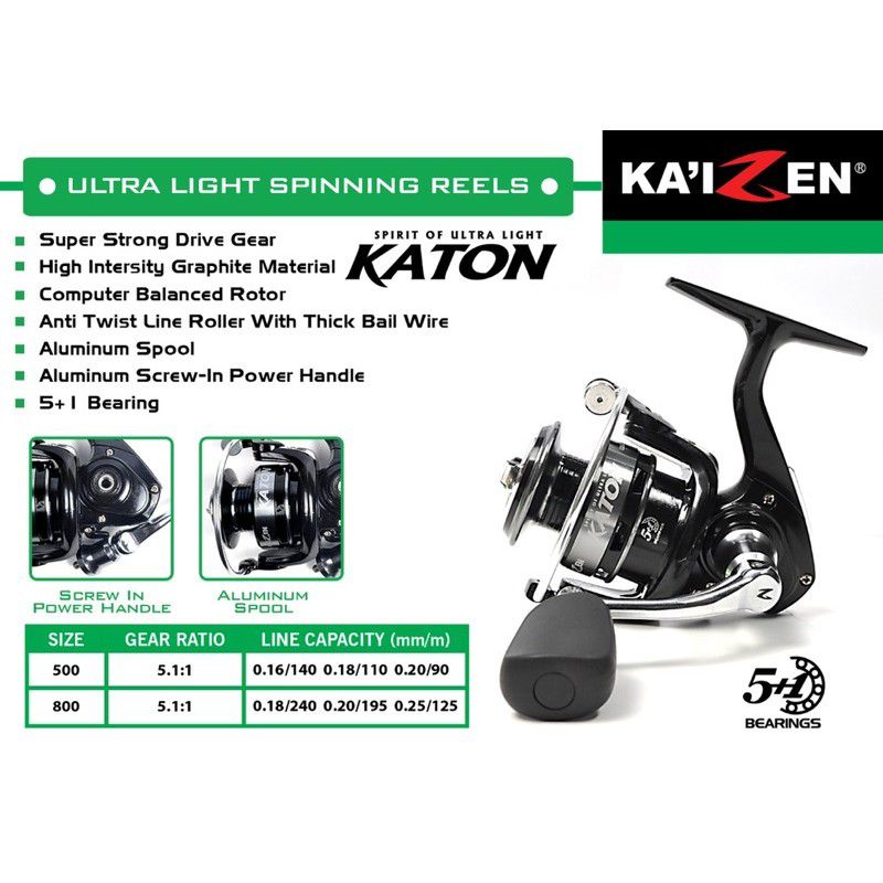 REEL KA'IZEN KATON POWER HANDLE REEL ULTRALIGHT TERLARIS