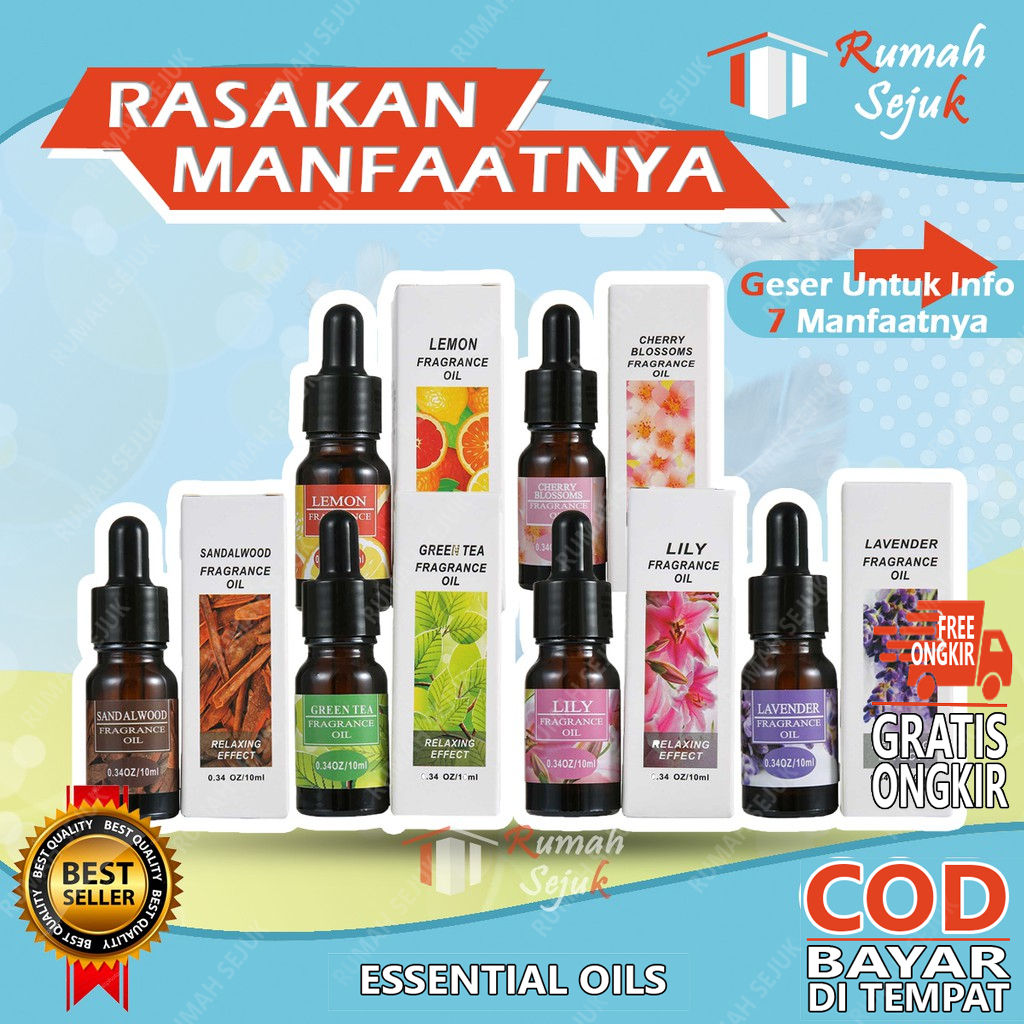 RS - Aromaterapi Pure 100% Murni &amp; Alami Air Fragrance Essensial Pengharum Pewangi Esensial Esential Oil Aromatheraphy Ruangan RS-15 10ml Defuser Humidifer Minyak Humadifier Humudifier Humdifier Difusser Essential TSLM1 TSLM2 RH-17 Kamar Taffware