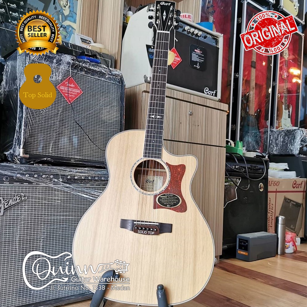 Gitar Akustik CORT GA5 BW Top Solid  Original elektrik termurah