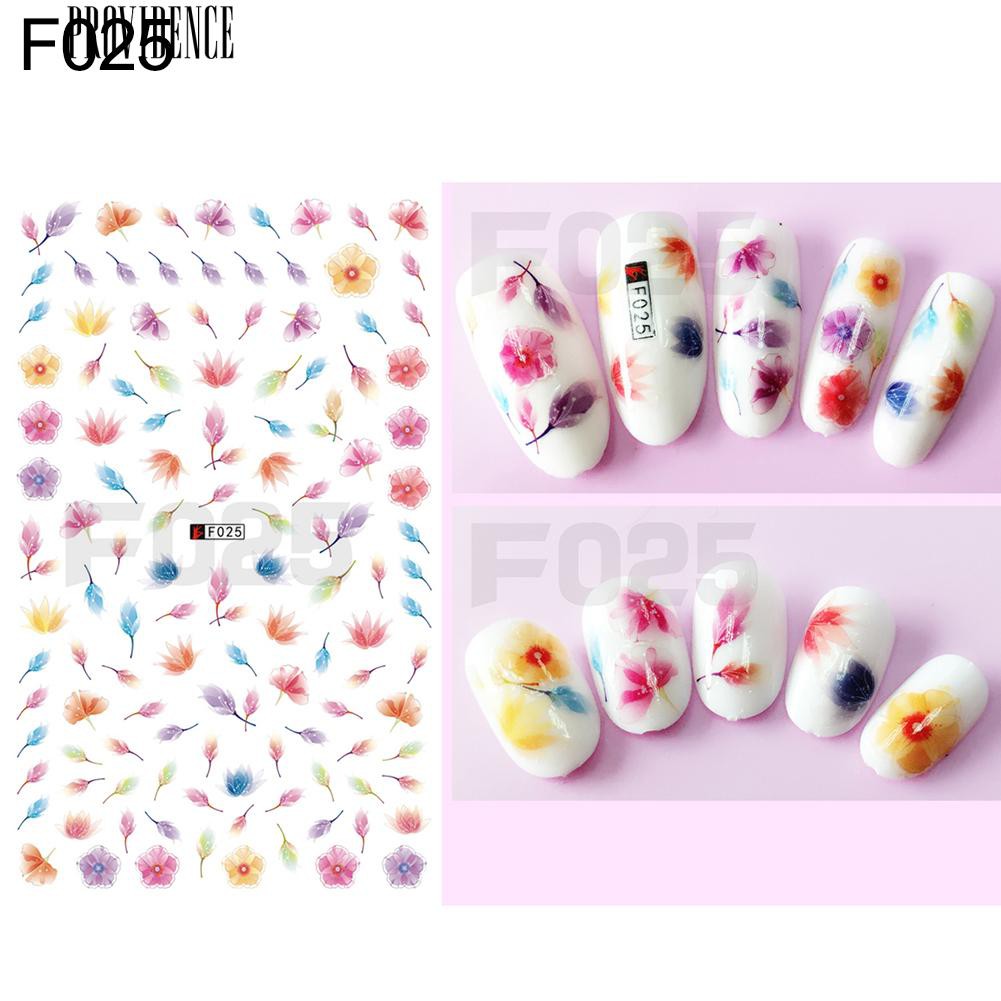 [Bayar Di Tempat] 1 Lembar Bunga Kupu-kupu Pola Nail Art Stiker DIY Decal Manicure Alat