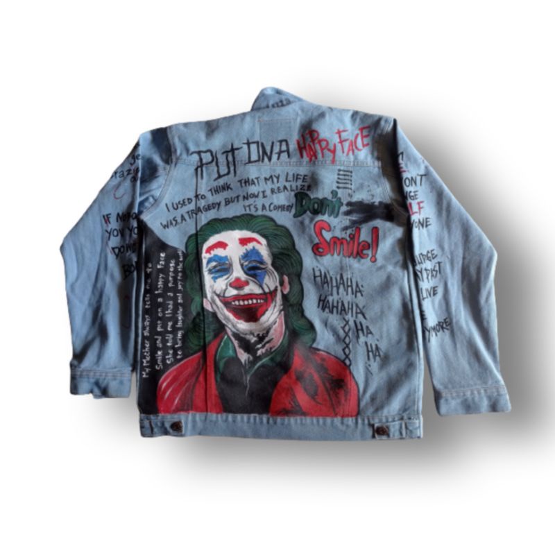Jaket jeans lukis Joker