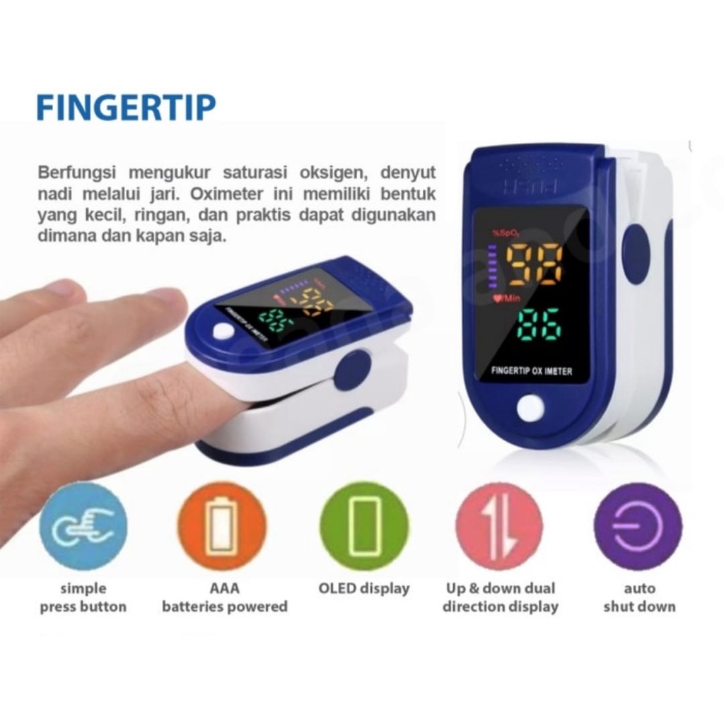 J405 OXIMETER ORIGINAL OXI METER FINGERTIP PENGUKUR DETAKAN JANTUNG CORONA COVID 19 PENJAGA KESEHATANAN OXYMETER PULSE OKSIGEN LCD AKURAT SIMPLE DAN MUDAH DIGUNAKAN ADA POWER ON OFNYA MENGGUNAKAN BATERAI A3 BISA BERTAHAN 20 JAM PEMAKAIAN TAHAN LAMA