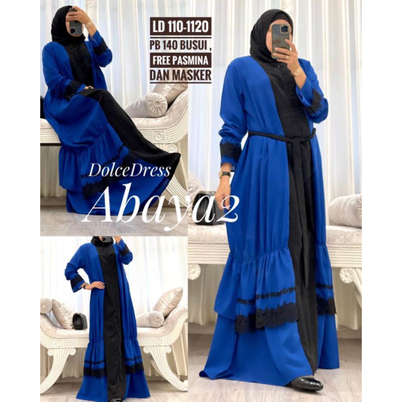 Daster arab DOLCE ABAYA Gamis Syar'i Dress Mewah