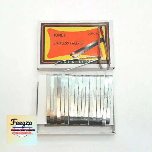 Pinset cabut zurich/honey isi 20 pcs stainless steelgrosir