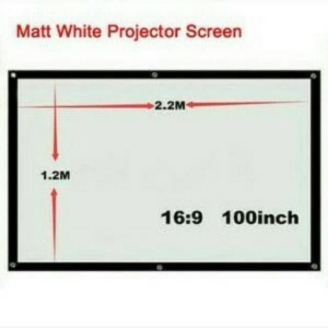 Layar proyektor (screen projector) matt white projector screen
