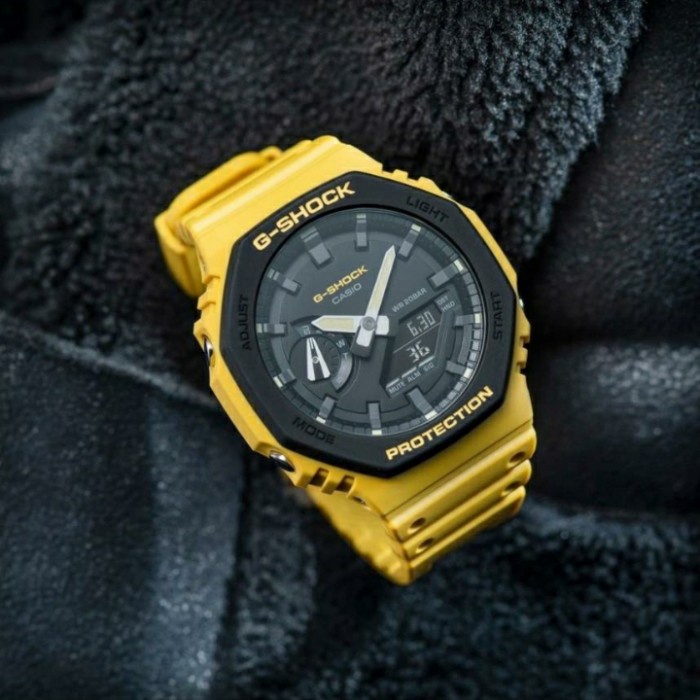 JAM TANGAN PRIA WANITA GSHOCK G SHOCK GA2100 STRAP KUNING YELOW