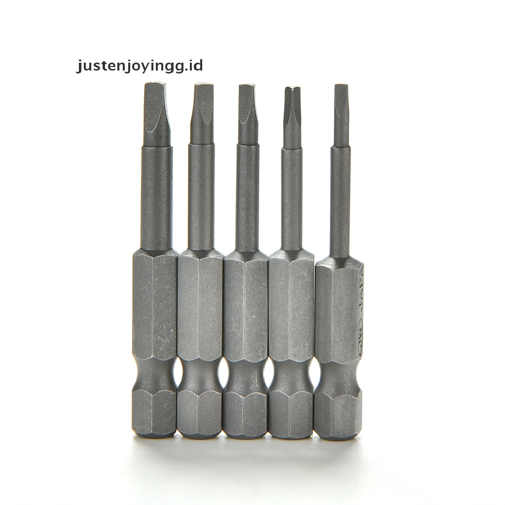 5pcs / Set Mata Obeng Kepala Segitiga Magnetik S2 Steel 1 / 4 Hex Shank 50mm