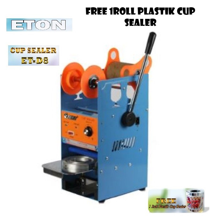 Mesin Cup Sealer Press Gelas Plastik Manual Sealing Machine Eton ET-D8/ET D8 FREE 1 ROLL PLASTIK CUP