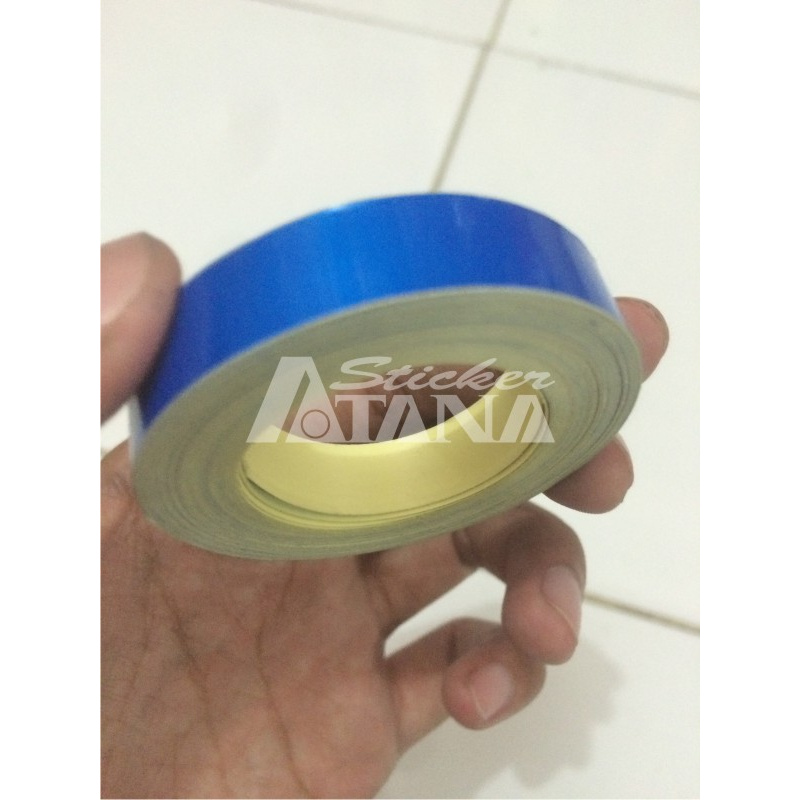 Lis Pelek Polos (Strip/List Velg) Biru Muda 1cm Scotlite Sticker Ori