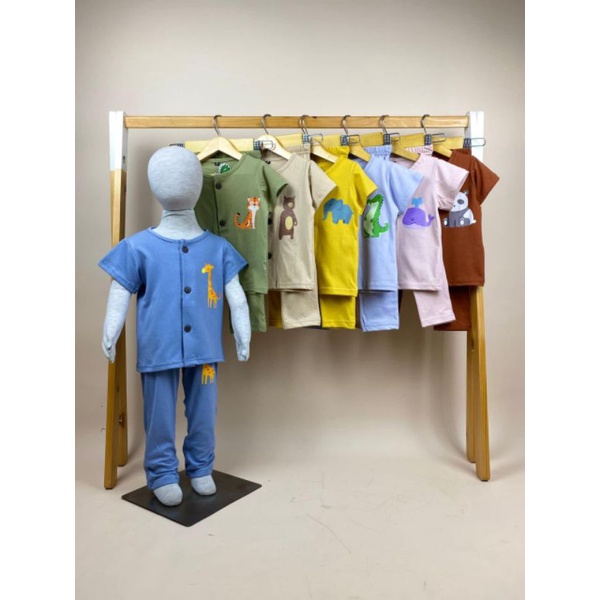 grosir setelan piyama anak animal pineapple kids per 5