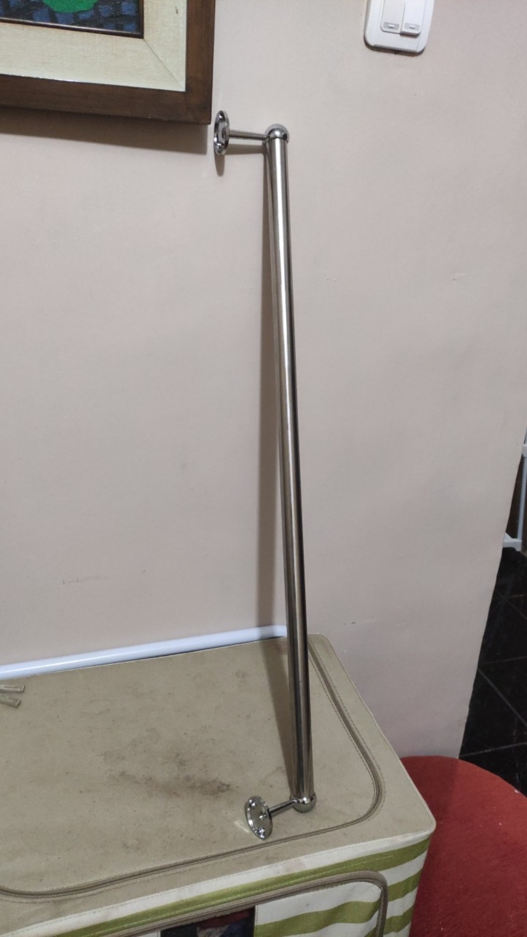 Gantungan Baju Hanger Handuk Nempel Dinding Simple Stainless 80cm 3/4