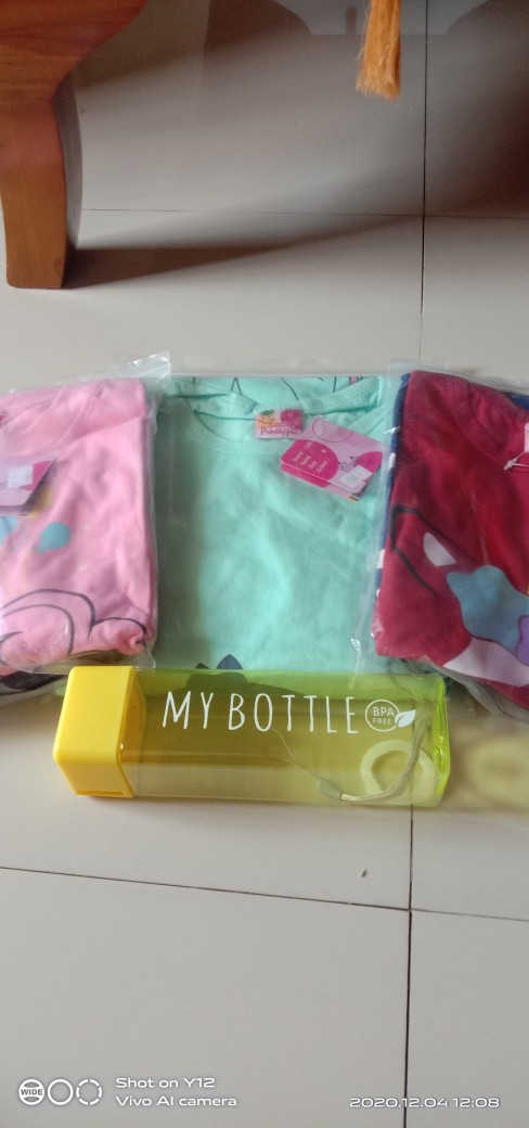 Set 120abc + Jilbab Sz 3-8 Thn + Free My Bottle Merk Little Pineapple