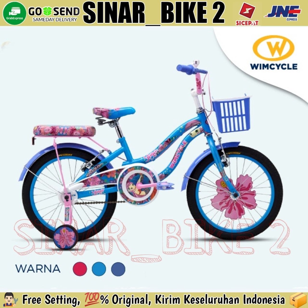 Sepeda Keranjang Anak Perempuan WIMCYCLE YUNA 16,18,&amp; 20 Inch