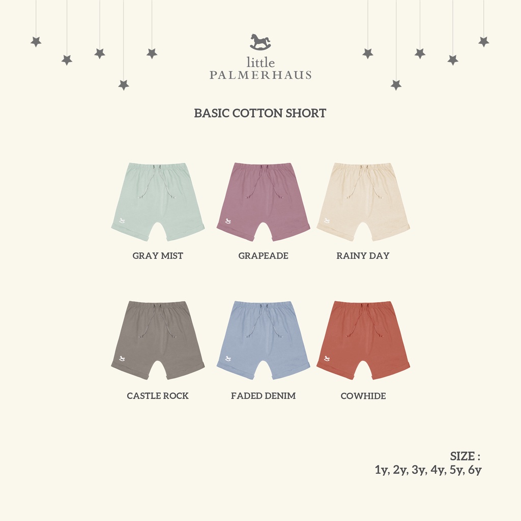 Little Palmerhaus - Basic Cotton Shorts (Celana Pendek Bayi &amp; Anak) 1-6 Tahun