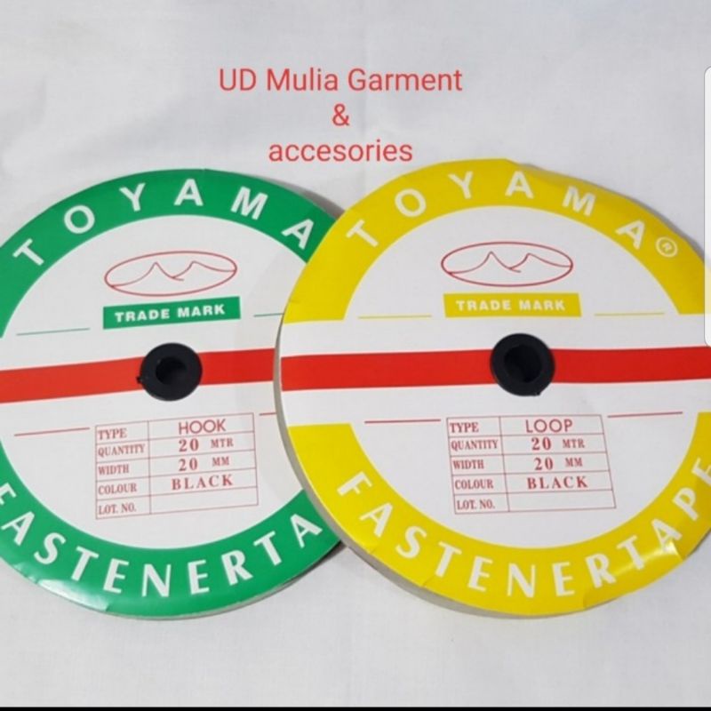 PEREKAT NILON TAPE VELCRO TOYAMA LEBAR 2CM ( 3/4&quot; ) HARGA PER SET ISI 20 METER